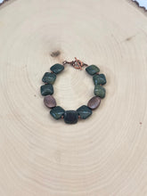 Load image into Gallery viewer, Square Green Jasper Stretch Bracelet