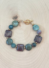 Load image into Gallery viewer, Square Green Jasper Stretch Bracelet