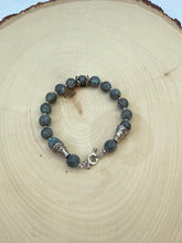 Load image into Gallery viewer, Faceted Labradorite And Silver Gemstone Beaded Bracelet