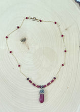Load image into Gallery viewer, Genuine Ruby Gemstone Teardrop Pendant Long Necklace