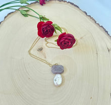 Load image into Gallery viewer, Moonstone and Irregular Natural Pearl Chain Necklace