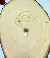 Load image into Gallery viewer, Moonstone and Irregular Natural Pearl Chain Necklace