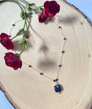 Load image into Gallery viewer, Genuine Square Sapphire Gemstone Pendant Necklace