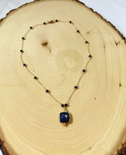 Load image into Gallery viewer, Genuine Square Sapphire Gemstone Pendant Necklace