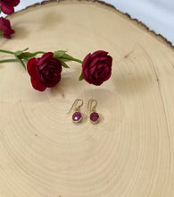 Load image into Gallery viewer, Genuine Ruby Gemstone Oval Dangle Earrings