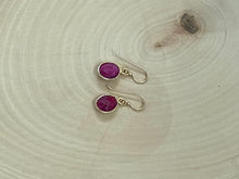Load image into Gallery viewer, Genuine Ruby Gemstone Oval Dangle Earrings