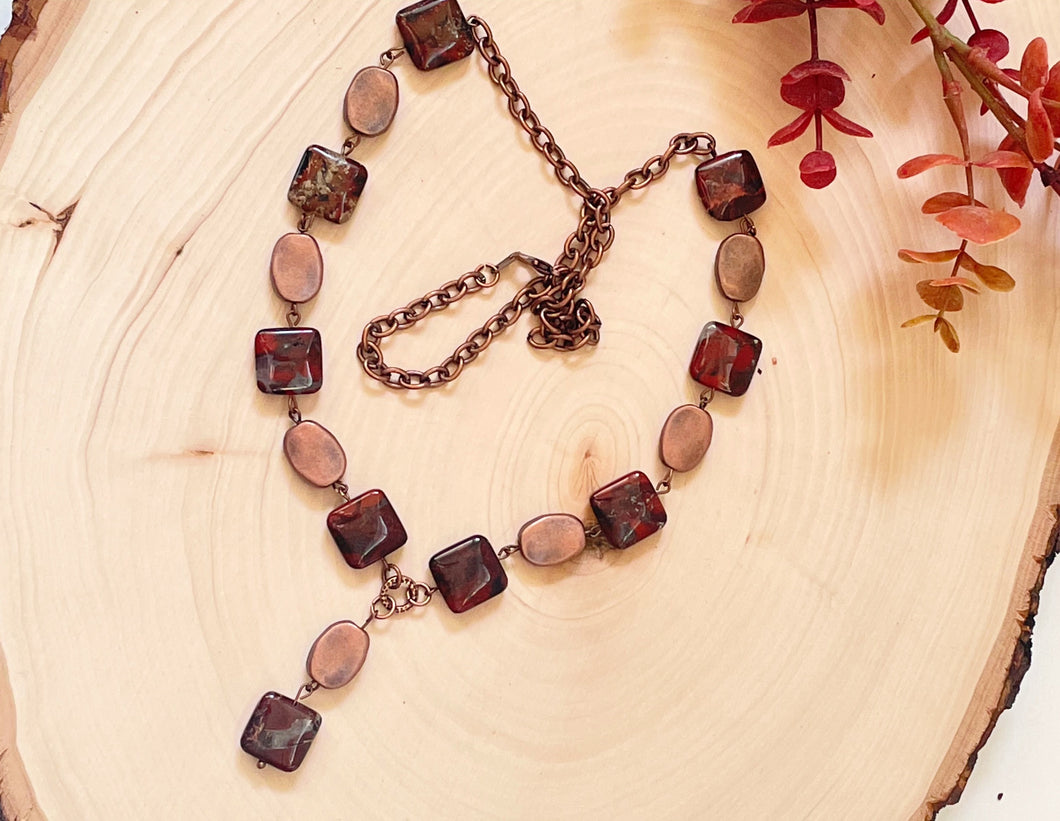 Red Jasper And Copper Necklace