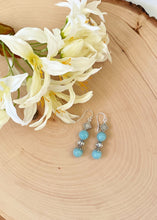 Load image into Gallery viewer, Amazonite Beaded And Silver Dangle Earrings