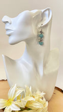 Load image into Gallery viewer, Amazonite Beaded And Silver Dangle Earrings