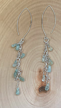 Load image into Gallery viewer, Aquamarine Tear Drop Beads In A Cascade Dangle Earrings