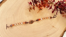 Load image into Gallery viewer, Carnelian and Copper Toggle Bracelet