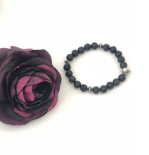 Load image into Gallery viewer, Lava Stone And Silver Dangle Ear Rings