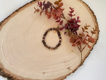 Load image into Gallery viewer, Brown Matte Agate And Copper Beaded Stretch Bracelet