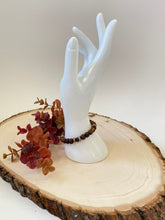 Load image into Gallery viewer, Brown Matte Agate And Copper Beaded Stretch Bracelet
