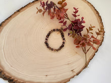 Load image into Gallery viewer, Brown Matte Agate And Copper Beaded Stretch Bracelet