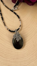 Load image into Gallery viewer, Black Onyx And Silver Marcasite Necklace