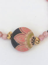 Load image into Gallery viewer, Pink Ceramic Bead Pendant Necklace (Mid Length)