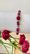 Load image into Gallery viewer, Red Jade and Labradorite Silver Bracelet