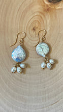 Load image into Gallery viewer, Sand Dollar Pearl Dangle Earrings