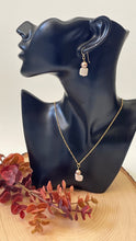 Load image into Gallery viewer, Square Pearl And Brown Round Pearl Dangle Earrings