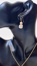 Load image into Gallery viewer, Square Pearl And Brown Round Pearl Dangle Earrings