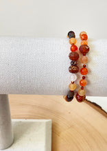 Load image into Gallery viewer, Peach, Matt Brown Agate and Carnelian Bracelet