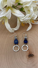 Load image into Gallery viewer, Tumbled Lapiz Lazuli Dangle Earrings