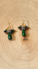 Load image into Gallery viewer, Genuine Emerald Gemstone Teardrop Dangle Earrings