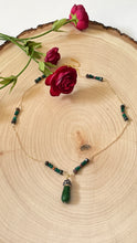Load image into Gallery viewer, Genuine Emerald Gemstone Teardrop Pendant Long Necklace