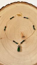 Load image into Gallery viewer, Genuine Emerald Gemstone Teardrop Pendant Long Necklace