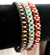 Load image into Gallery viewer, Blue Crystal Woven Beaded Bracelet With Magnetic Clasp