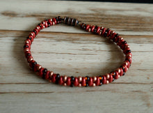 Load image into Gallery viewer, Red And Gold Crystal Beaded Bracelet With Magnetic Clasp