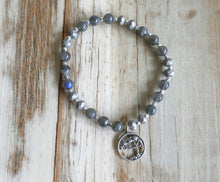 Load image into Gallery viewer, Labradorite And Crystal Gemstone Beaded Bracelet