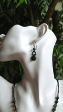 Load image into Gallery viewer, Beaded Tear Drop Green Jasper Gemstone Ear Rings