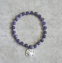 Load image into Gallery viewer, Sterling Silver And Amethyst Dangle Ear Rings