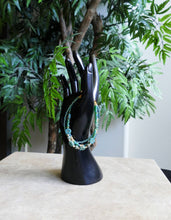 Load image into Gallery viewer, Aqua And Gold Multi Strand Crystal Bracelet