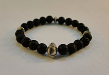 Load image into Gallery viewer, Beaded Unisex Bracelet With Lava Stone And Silver Beads