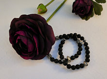 Load image into Gallery viewer, Beaded Unisex Bracelet With Lava Stone And Silver Beads