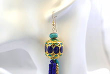 Load image into Gallery viewer, Beaded Statement Enamel Bead Dangle Ear Rings