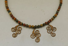 Load image into Gallery viewer, Vintage Dangle Ear Rings With Beautiful Jasper Beads