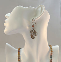 Load image into Gallery viewer, Vintage Dangle Ear Rings With Beautiful Jasper Beads