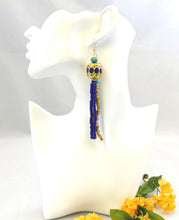 Load image into Gallery viewer, Beaded Statement Enamel Bead Dangle Ear Rings