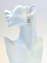 Load image into Gallery viewer, Sterling Silver Dangle Ear Rings With Black Jasper Beads