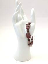 Load image into Gallery viewer, Red And Brown Jasper Gemstone Bracelet With Copper Toggle Clasp