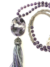 Load image into Gallery viewer, Sterling Silver And Amethyst Dangle Ear Rings