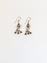 Load image into Gallery viewer, Purple Crystal Dangle Beaded Ear rings