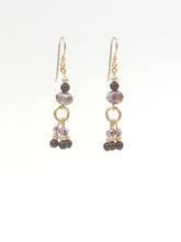 Load image into Gallery viewer, Purple Crystal Dangle Beaded Ear rings