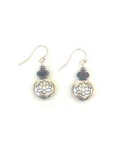 Load image into Gallery viewer, Sterling Silver Dangle Ear Rings With Black Jasper Beads
