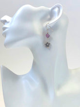 Load image into Gallery viewer, Purple Star Cut Agate Gemstone Dangle Ear Rings