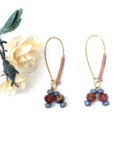 Load image into Gallery viewer, Gold Beaded Dangle Statement Ear Rings